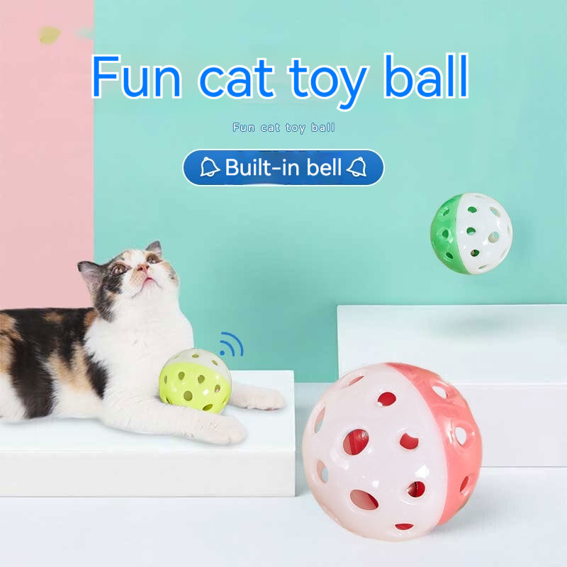 Pet Cat Toy Hollow Out Plastic Bell Interactive Sounding Supplies